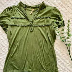 3 for $25! Green ruffle top